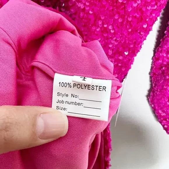 Berlinnova Sexy Glitter One-Shoulder Sequin Minidress Pink Size 4 - Picture 6 of 9